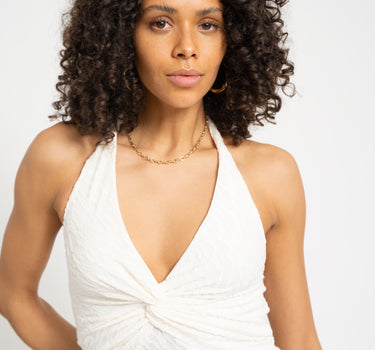 Soof Zebra Halter Top Ecru - Things I Like Things I Love