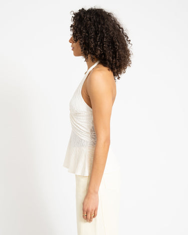 Soof Zebra Halter Top Ecru - Things I Like Things I Love