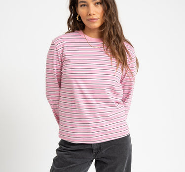 Sophia Boxy Stripe Tee Pink - Things I Like Things I Love