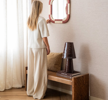 Spiegel Tess Gevlochten Bordeaux - Things I Like Things I Love