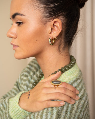 Statement Ring Labradorite Gold - Things I Like Things I Love