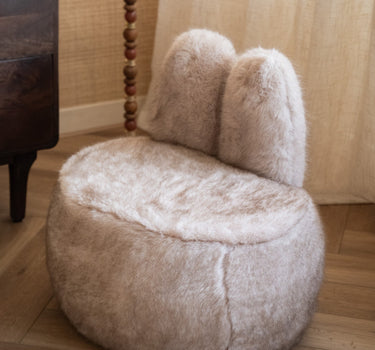 Stool Bunny Fluffy Taupe - Things I Like Things I Love