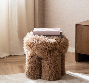 Stool Doodly Furry Taupe - Things I Like Things I Love