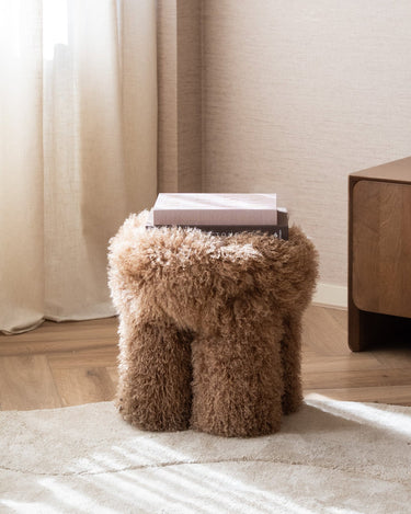 Stool Doodly Furry Taupe - Things I Like Things I Love