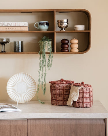 Storage Jar Basket Flower Pink - Things I Like Things I Love