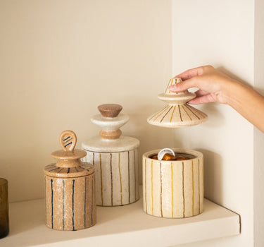 Storage Jar Lina Striped - Things I Like Things I Love