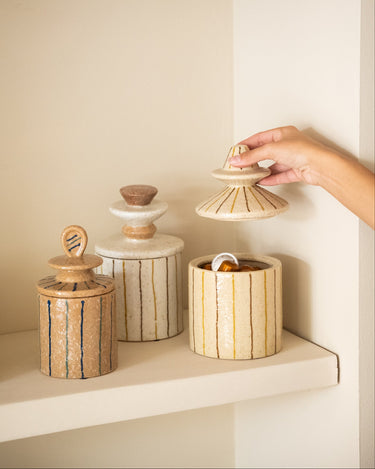 Storage Jar Lina Striped - Things I Like Things I Love