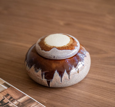 Storage Jar Retro Ceramic Brown - Things I Like Things I Love