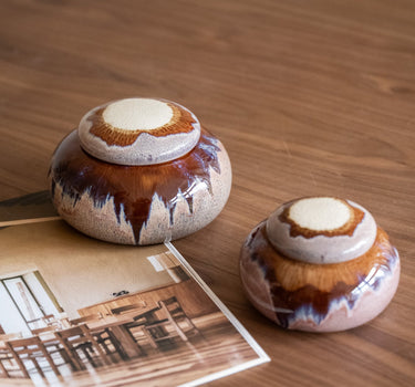 Storage Jar Retro Ceramic Brown - Things I Like Things I Love