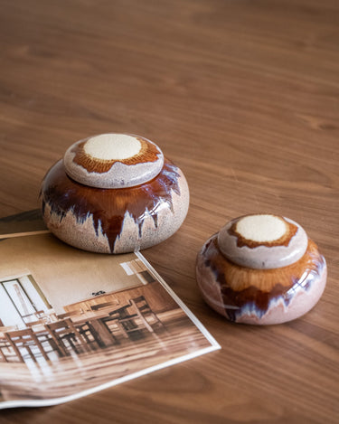 Storage Jar Retro Ceramic Brown - Things I Like Things I Love