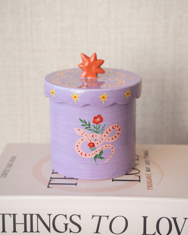 Storage Jar Snake Lilac - Things I Like Things I Love