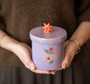 Storage Jar Snake Lilac - Things I Like Things I Love