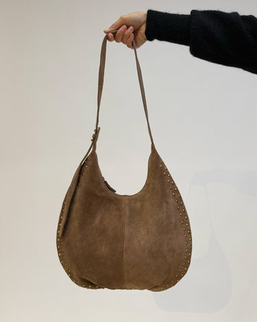 Studs Round Bag Taupe - Things I Like Things I Love