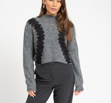 Sutton Lace Knit Grey Melange - Things I Like Things I Love