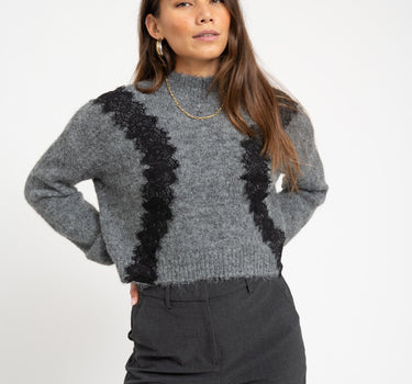 Sutton Lace Knit Grey Melange - Things I Like Things I Love