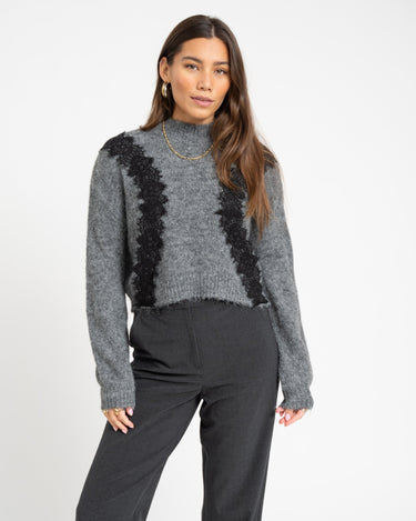 Sutton Lace Knit Grey Melange - Things I Like Things I Love