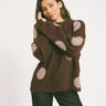 Sutton Polka Dot Oversize Knit French Roast - Things I Like Things I Love