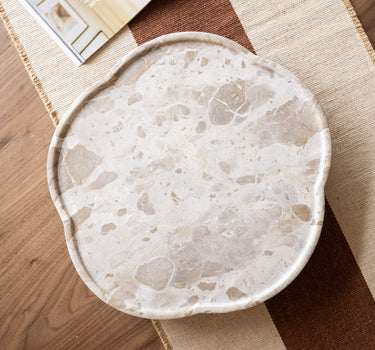 Swivel Tray Marble Beige - Things I Like Things I Love