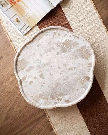 Swivel Tray Marble Beige - Things I Like Things I Love