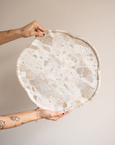 Swivel Tray Marble Beige - Things I Like Things I Love