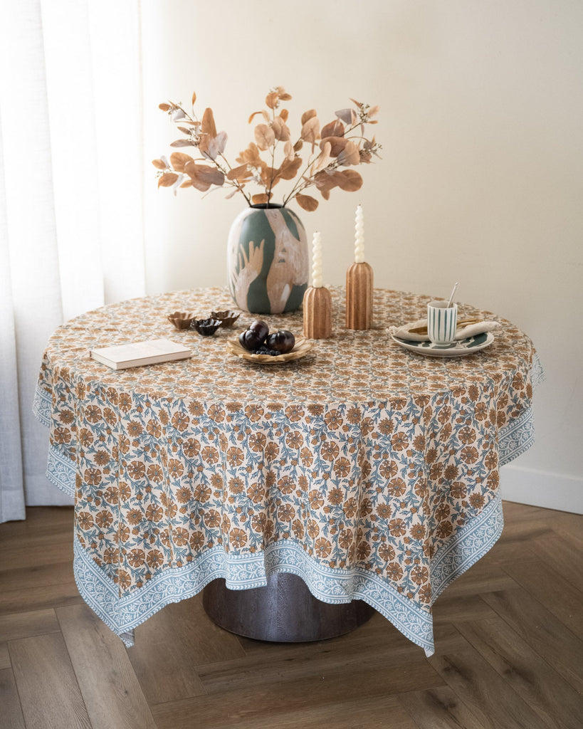 Table Cloth Flower Brown - Things I Like Things I Love