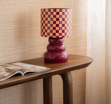 Table Lamp Checker Burgundy - Things I Like Things I Love