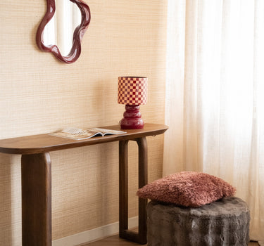Table Lamp Checker Burgundy - Things I Like Things I Love