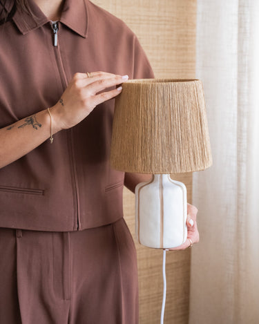 Table Lamp Elin Stripe Natural - Things I Like Things I Love