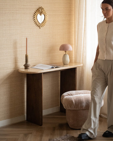 Table Lamp Iron Mushy High Pink/Beige - Things I Like Things I Love