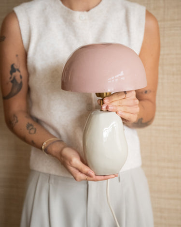 Table Lamp Iron Mushy High Pink/Beige - Things I Like Things I Love