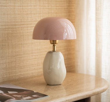 Table Lamp Iron Mushy High Pink/Beige - Things I Like Things I Love