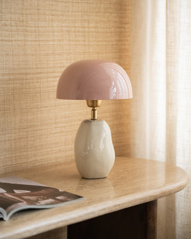 Table Lamp Iron Mushy High Pink/Beige - Things I Like Things I Love