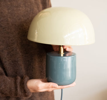 Table Lamp Iron Mushy Mint/Petrol Blue - Things I Like Things I Love