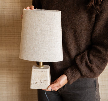 Table Lamp Kardan Travertine Elipse - Things I Like Things I Love