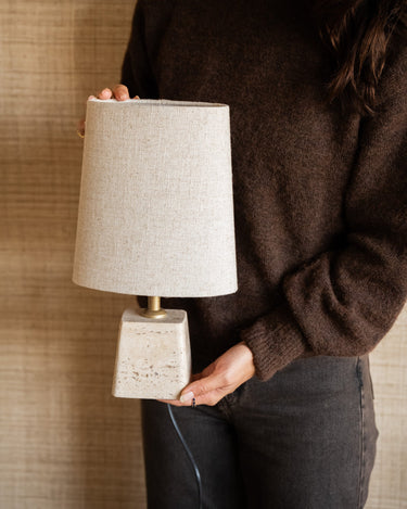 Table Lamp Kardan Travertine Elipse - Things I Like Things I Love