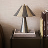 Table Lamp Lino Striped Ceramic Brown - Things I Like Things I Love