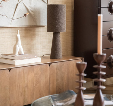 Table Lamp Micky Bouclé Brown - Things I Like Things I Love