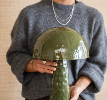 Table Lamp Mushroom Olive Green - Things I Like Things I Love