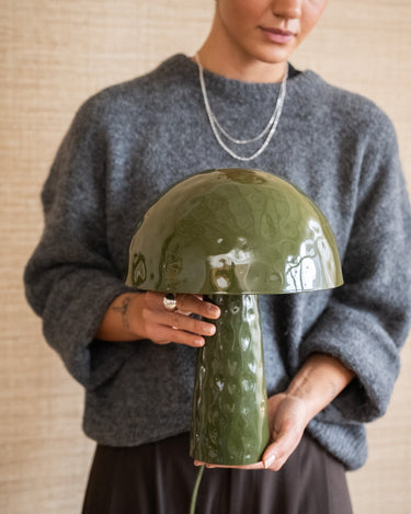 Table Lamp Mushroom Olive Green - Things I Like Things I Love