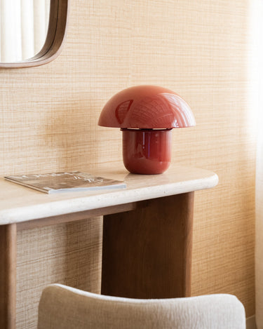 Table Lamp Mushy Coral Red - Things I Like Things I Love