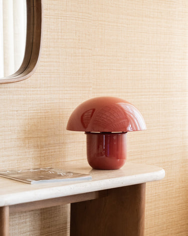 Table Lamp Mushy Coral Red - Things I Like Things I Love