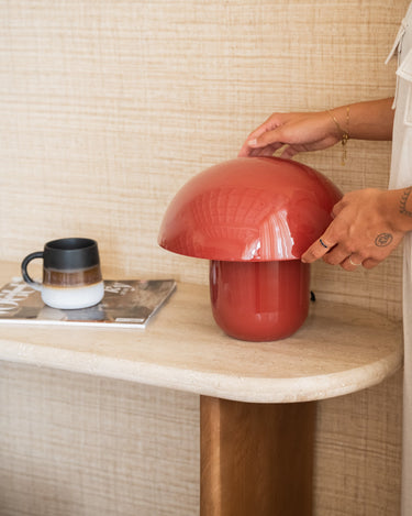 Table Lamp Mushy Coral Red - Things I Like Things I Love