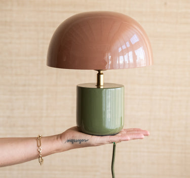 Table Lamp Mushy Iron Green/Brown - Things I Like Things I Love
