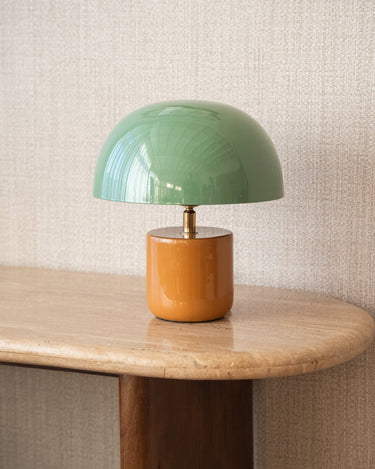 Table Lamp Mushy Iron Green/Rust - Things I Like Things I Love
