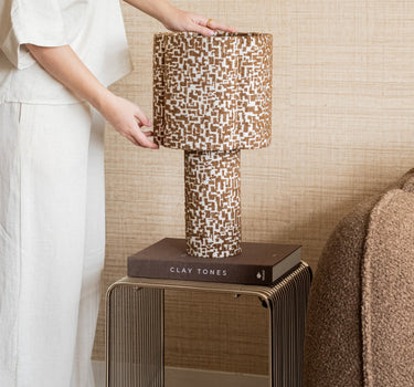 Table Lamp Pia Pattern Brown - Things I Like Things I Love
