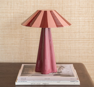 Table Lamp Striped Pink - Things I Like Things I Love