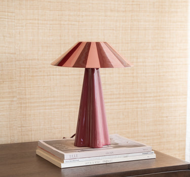 Table Lamp Striped Pink - Things I Like Things I Love