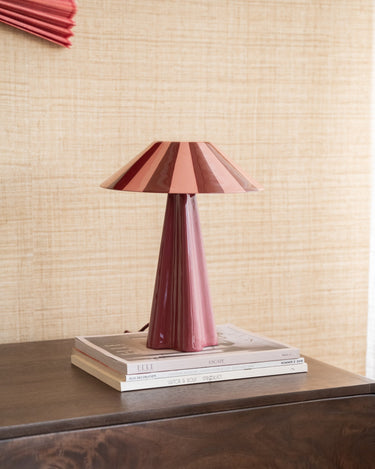 Table Lamp Striped Pink - Things I Like Things I Love