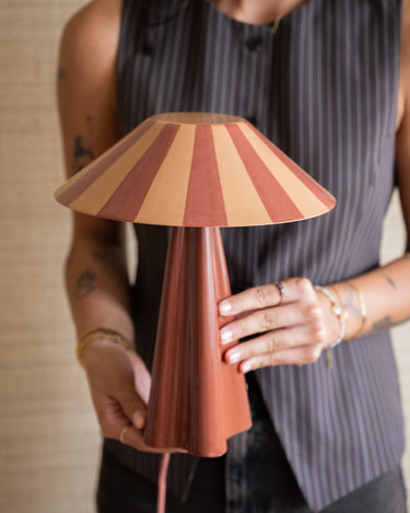 Table Lamp Striped Red - Things I Like Things I Love