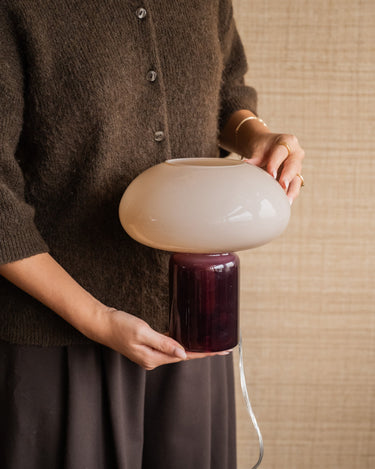 Tafellamp Paddenstoel Glas Roze / Aubergine - Things I Like Things I Love